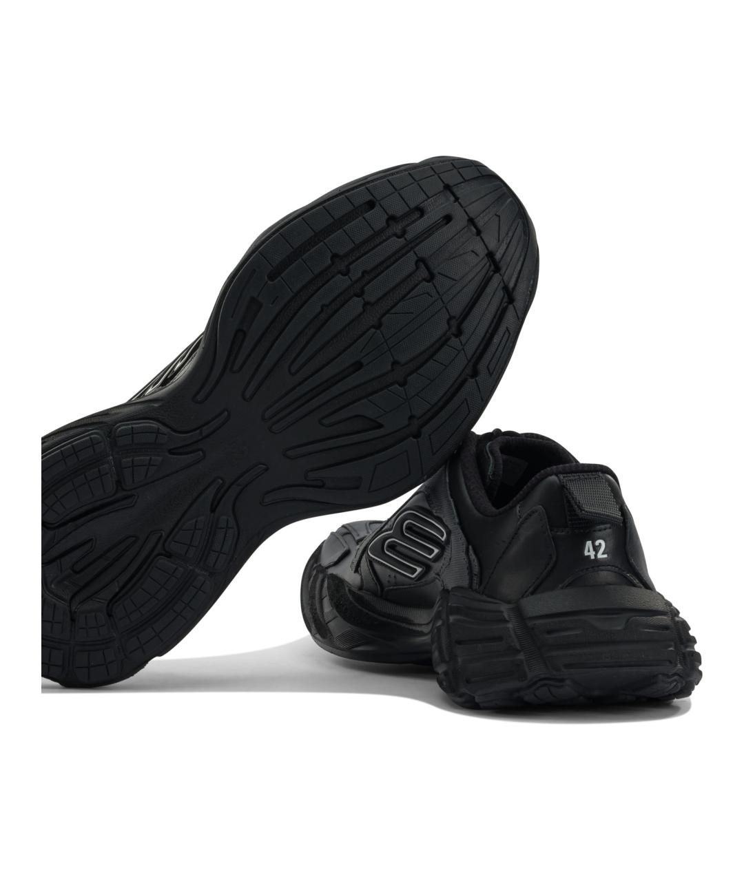 BALENCIAGA Черные кожаные низкие кроссовки / кеды, фото 5