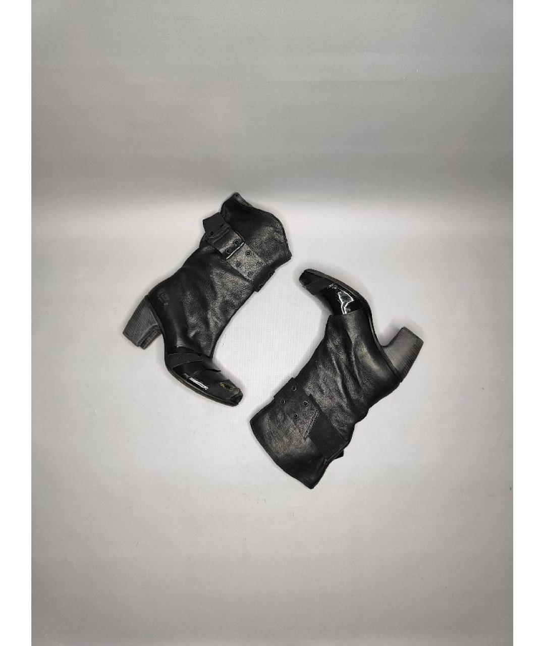 MARSELL Черные кожаные полусапоги, фото 10