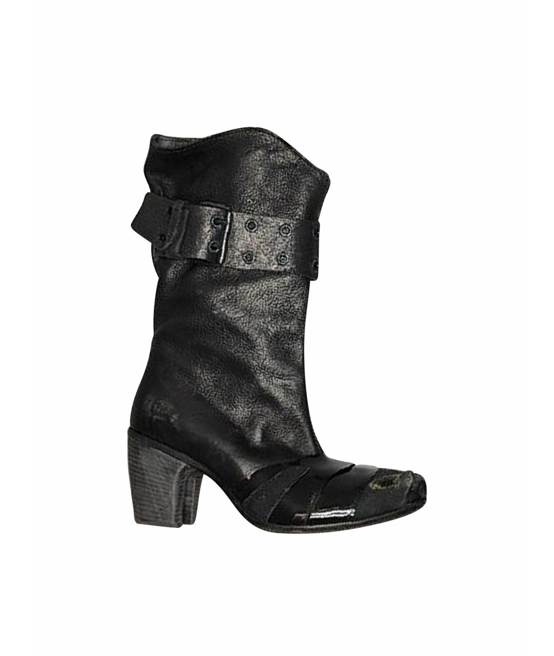 MARSELL Черные кожаные полусапоги, фото 1