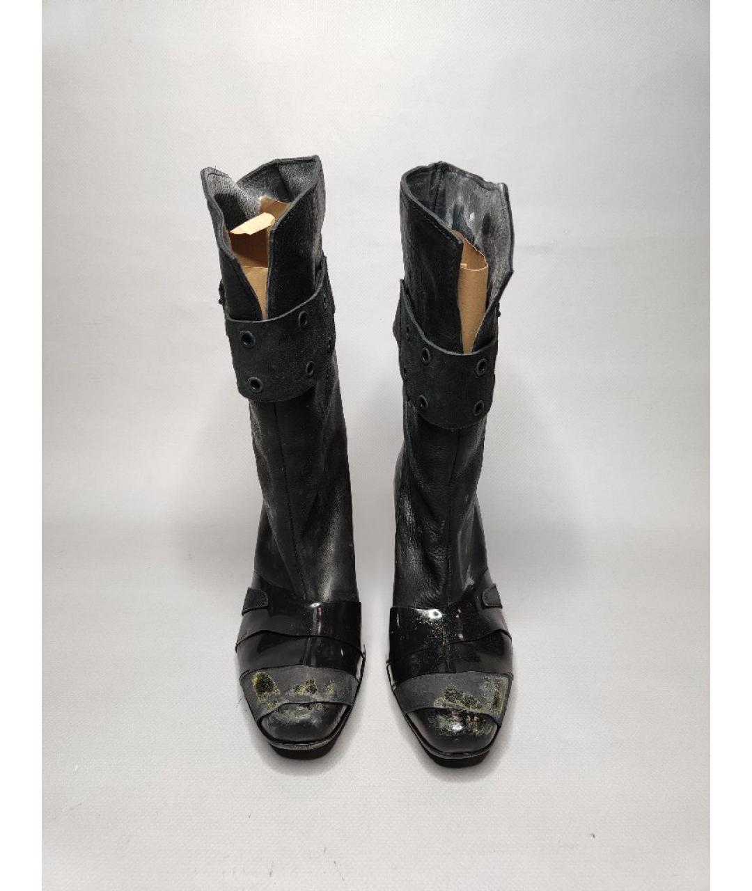 MARSELL Черные кожаные полусапоги, фото 2