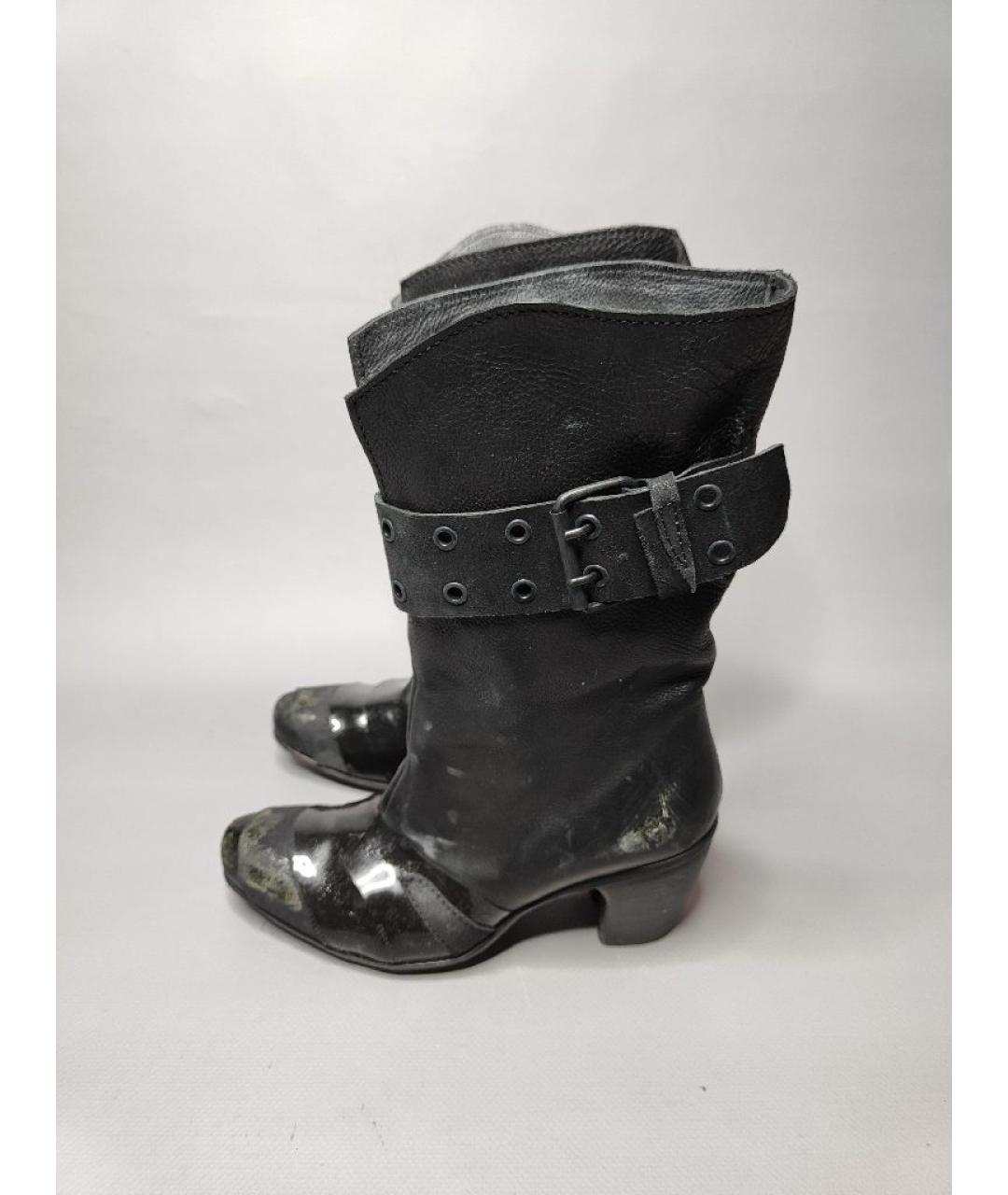 MARSELL Черные кожаные полусапоги, фото 9