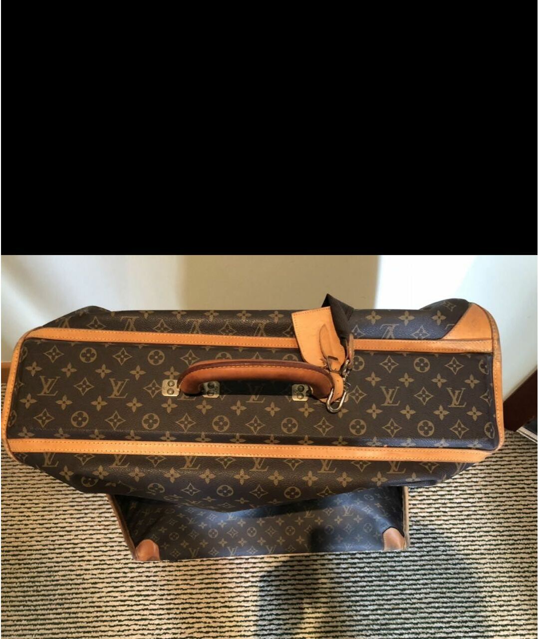 LOUIS VUITTON PRE-OWNED Коричневый кожаный чемодан, фото 2