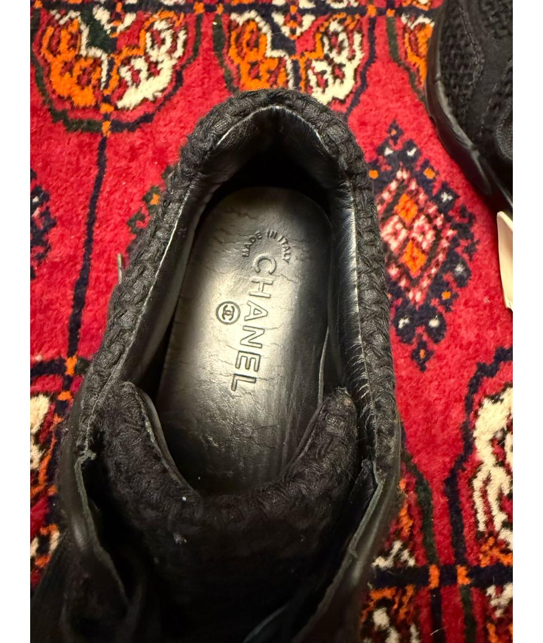 CHANEL Черные текстильные кроссовки, фото 7