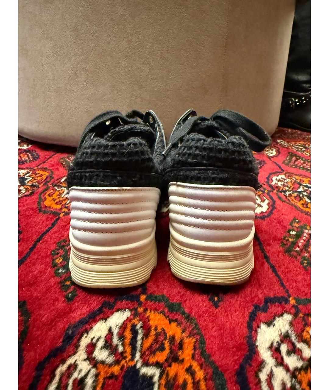 CHANEL Черные текстильные кроссовки, фото 3