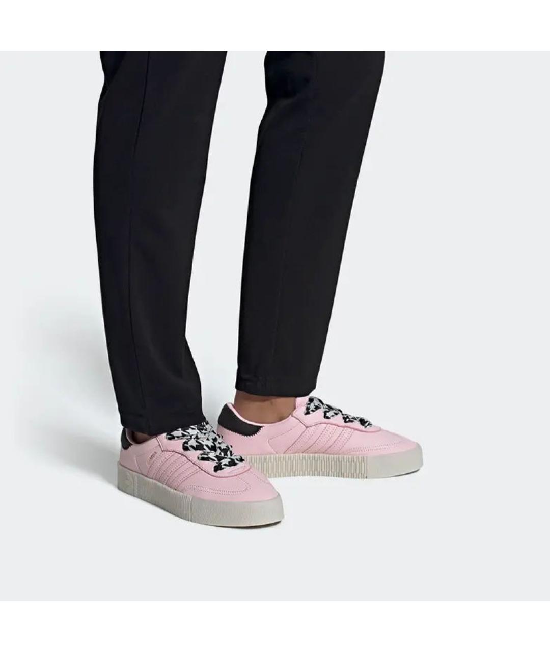 ADIDAS Розовые кожаные кеды, фото 7