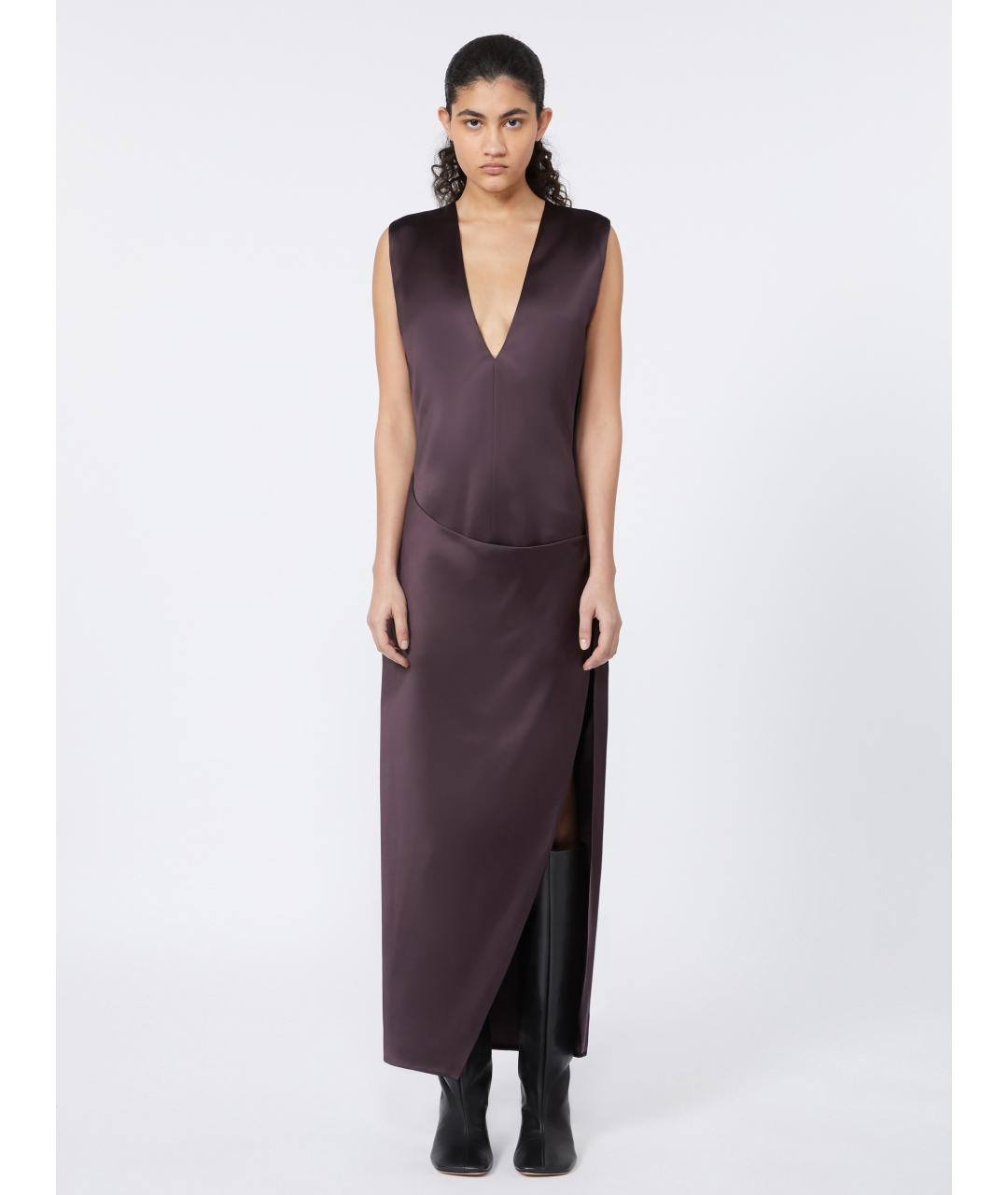SPORTMAX Коричневое вискозное платье, фото 3