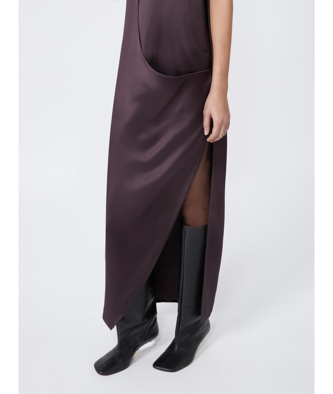 SPORTMAX Коричневое вискозное платье, фото 6