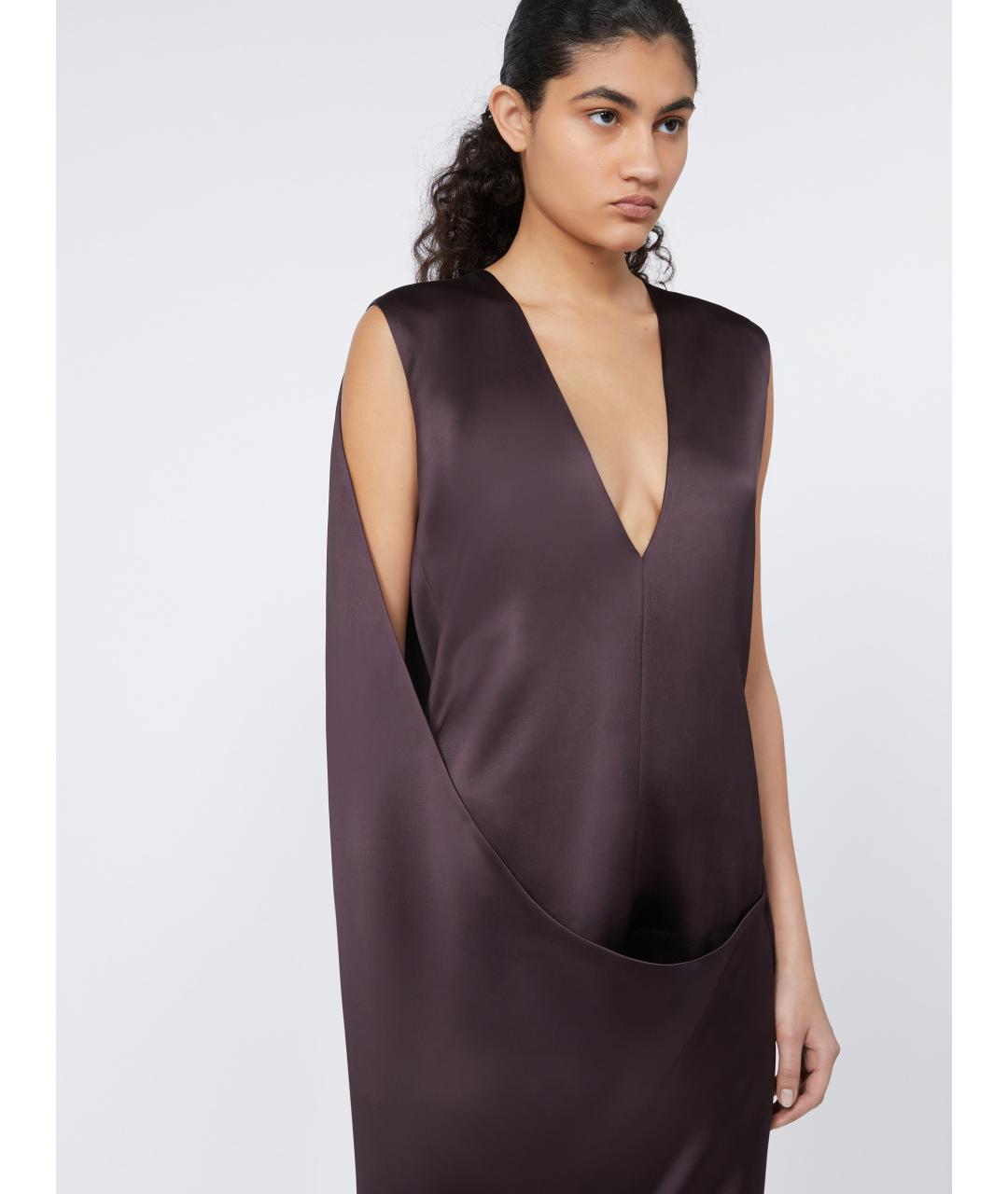 SPORTMAX Коричневое вискозное платье, фото 5