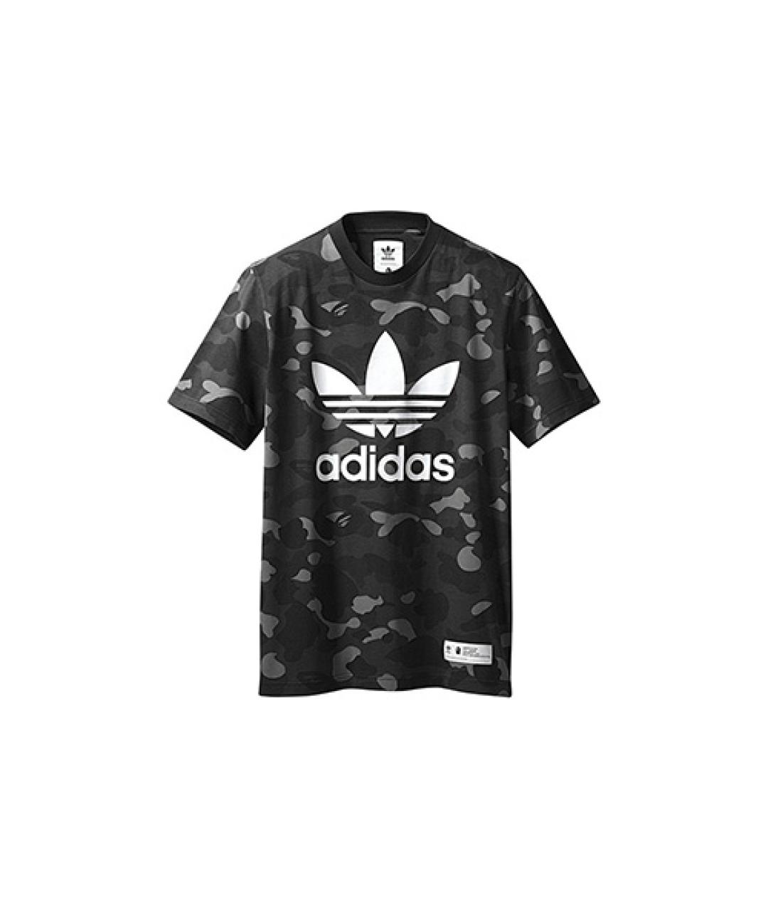 ADIDAS Черная хлопковая футболка, фото 1