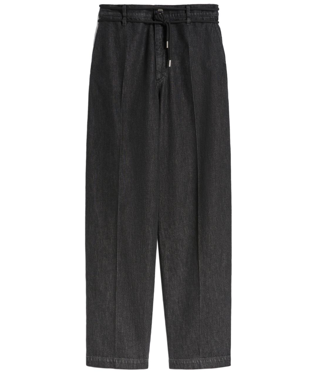 SPORTMAX Черные хлопковые прямые джинсы, фото 1
