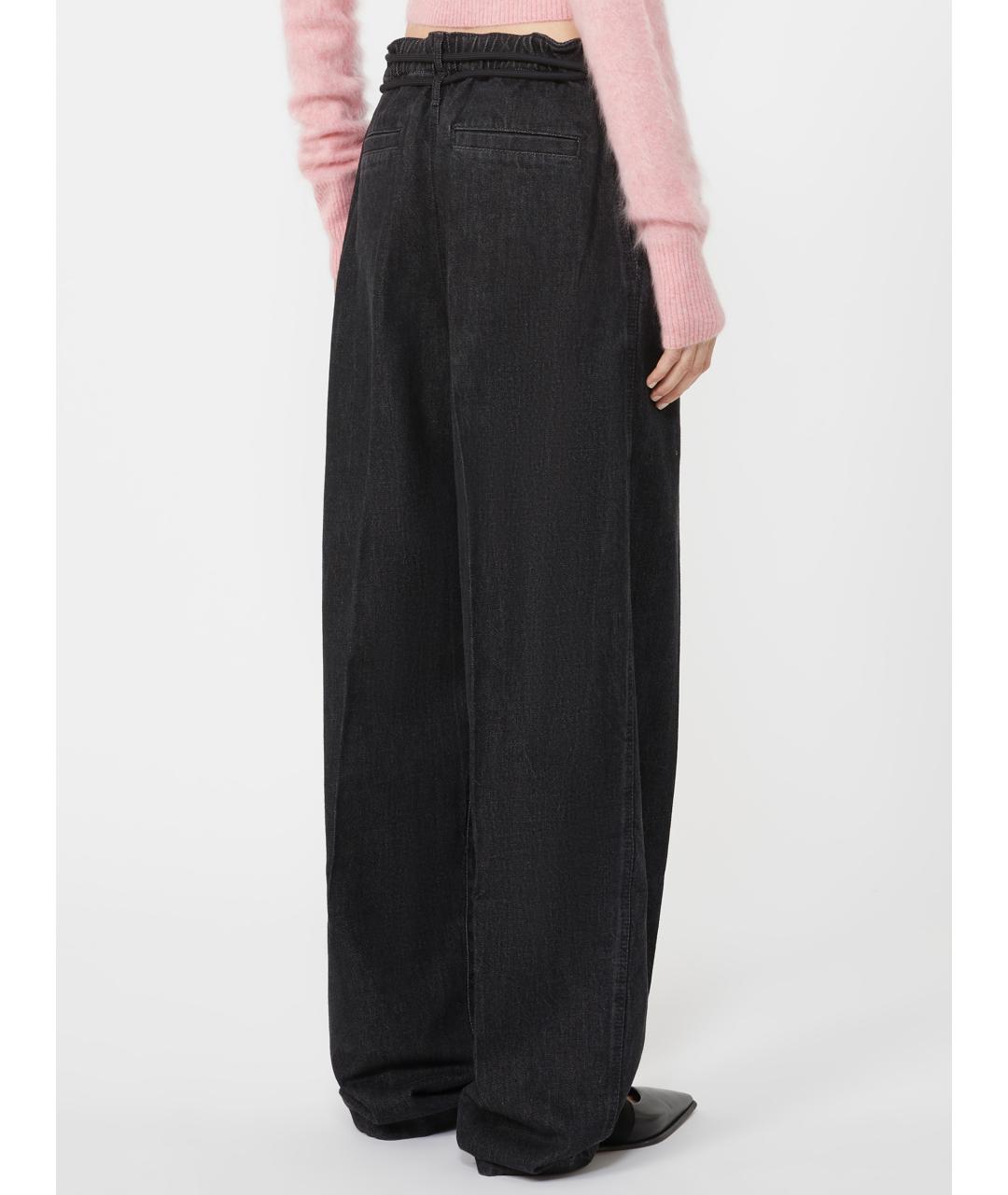 SPORTMAX Черные хлопковые прямые джинсы, фото 4