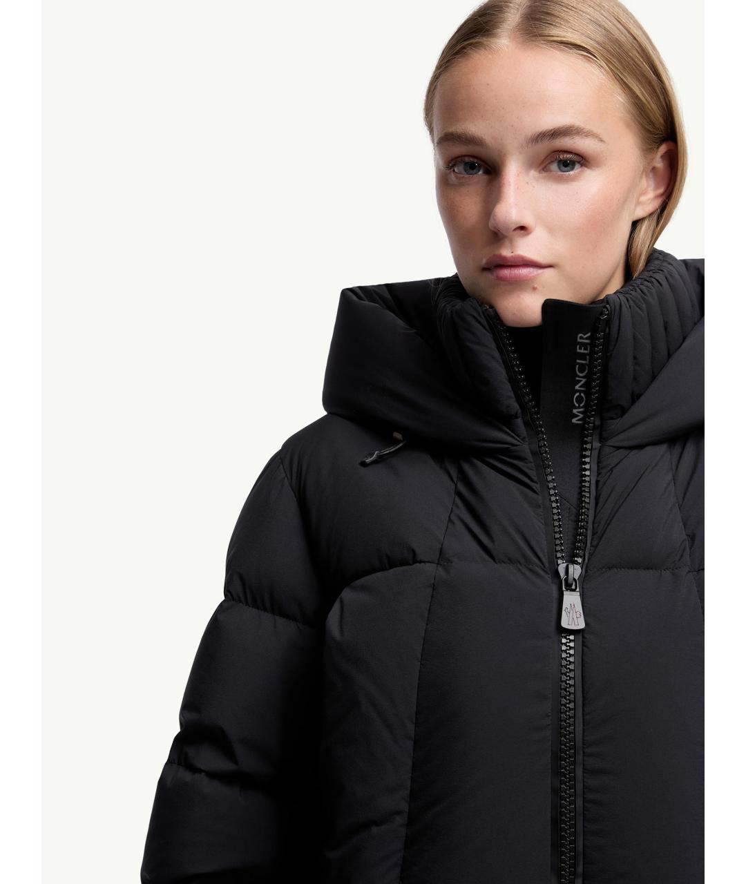 MONCLER Черный полиамидовый пуховик, фото 6