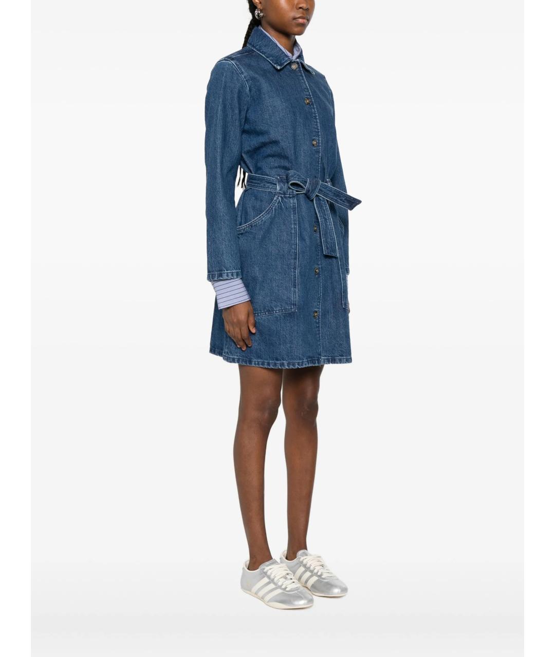 A.P.C. Синее хлопковое повседневное платье, фото 3