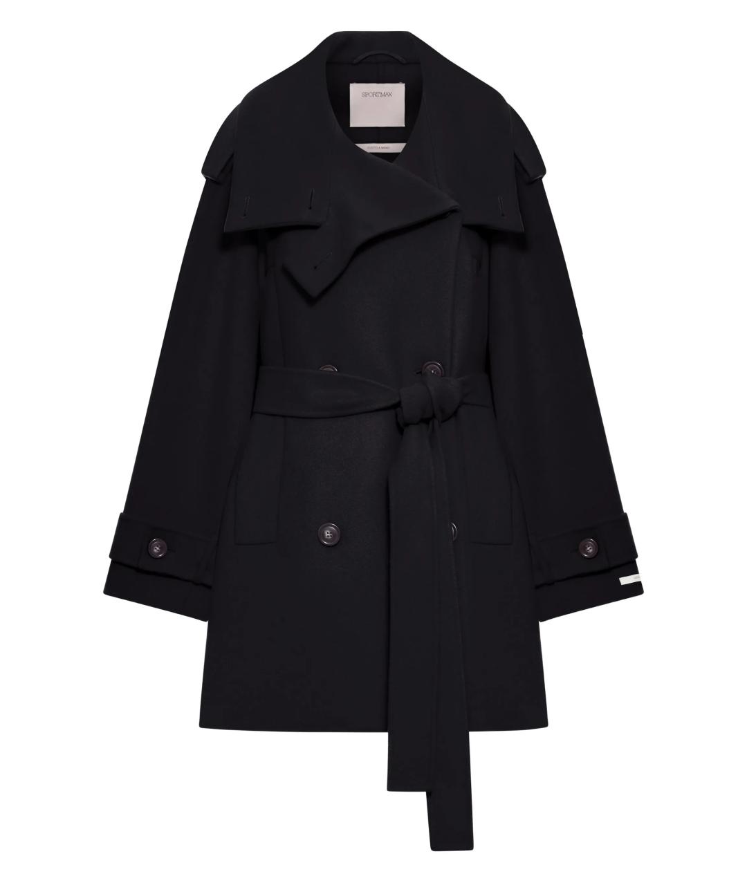 SPORTMAX Черное шерстяное пальто, фото 1