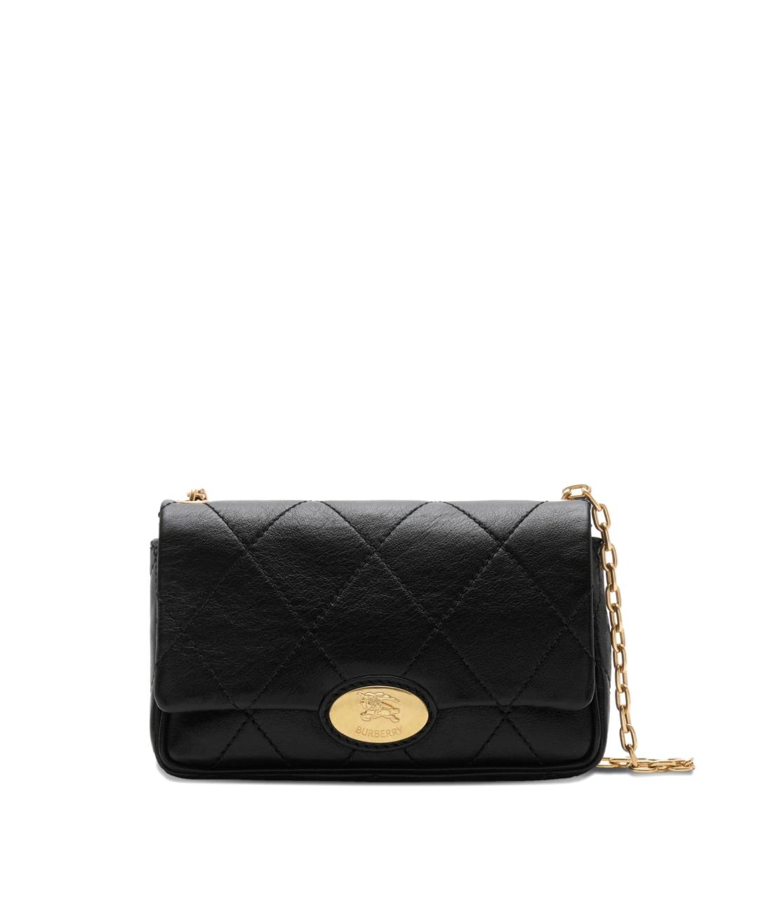 BURBERRY Черная кожаная сумка через плечо, фото 1