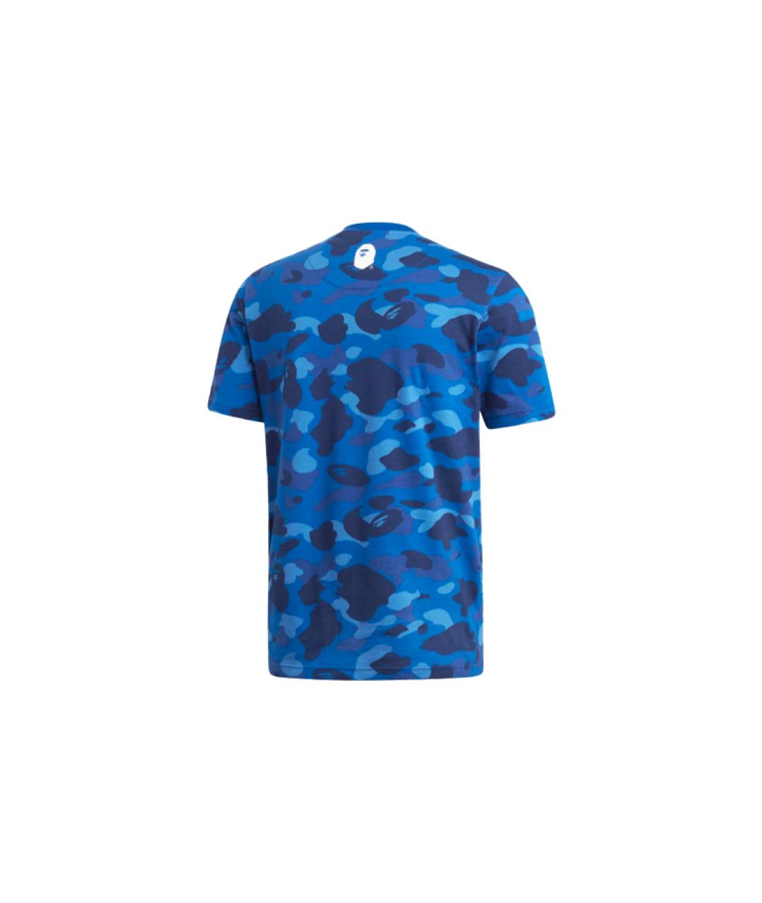 ADIDAS Синяя хлопковая футболка, фото 2