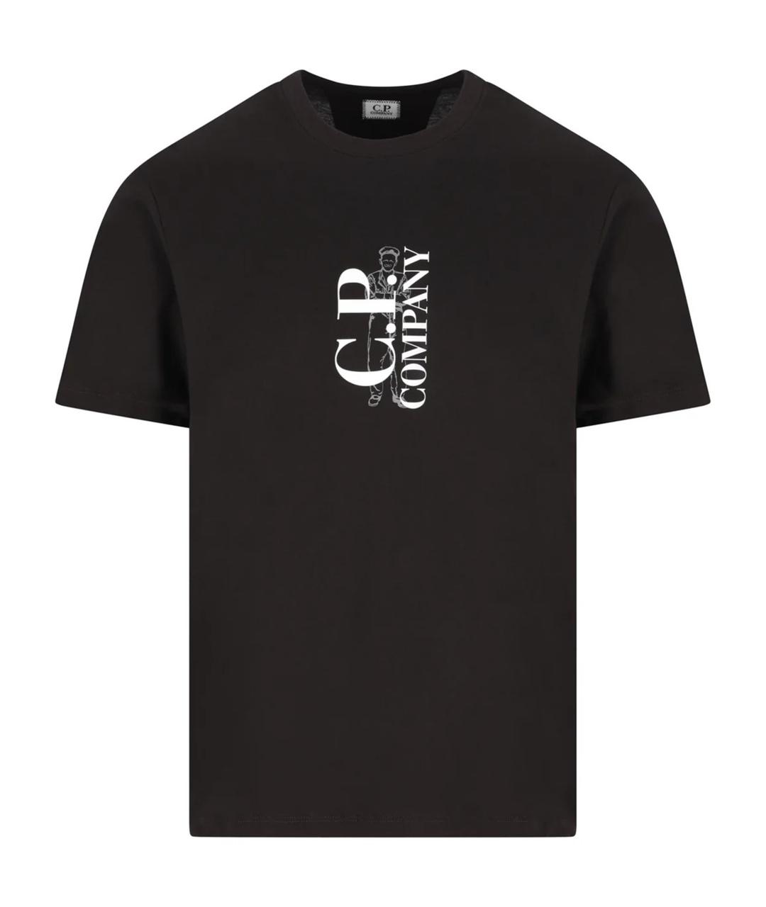 CP COMPANY Черная хлопковая футболка, фото 1