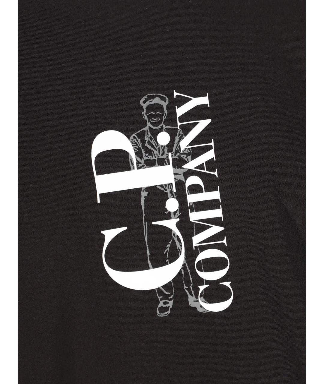 CP COMPANY Черная хлопковая футболка, фото 3