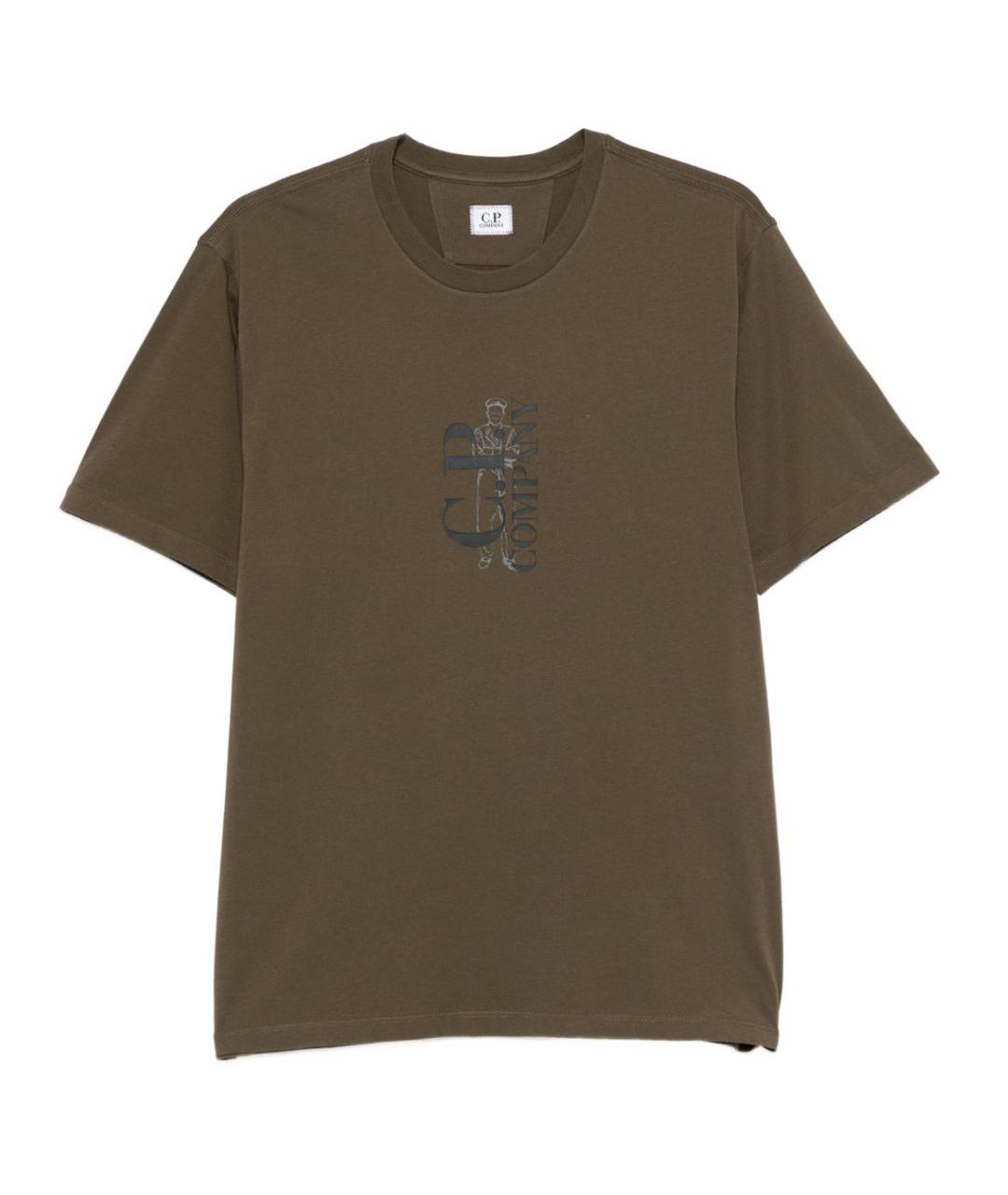 CP COMPANY Зеленая хлопковая футболка, фото 1