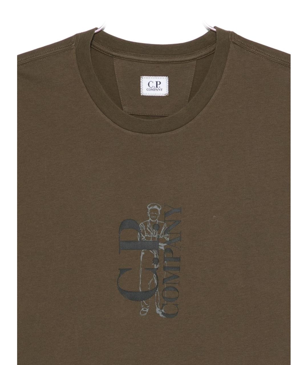 CP COMPANY Зеленая хлопковая футболка, фото 3