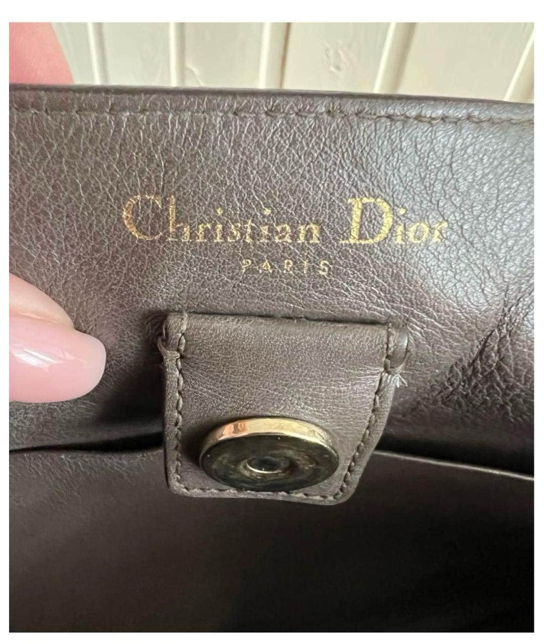 CHRISTIAN DIOR Бежевая кожаная сумка с короткими ручками, фото 7