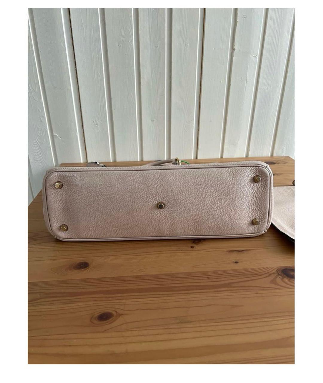 CHRISTIAN DIOR Бежевая кожаная сумка с короткими ручками, фото 8