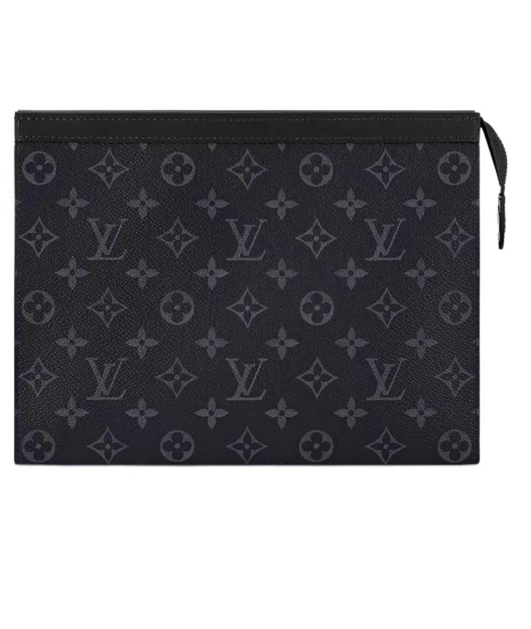 LOUIS VUITTON Черная кожаная папка для документов, фото 1