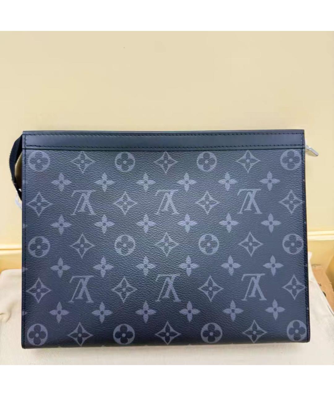 LOUIS VUITTON Черная кожаная папка для документов, фото 2