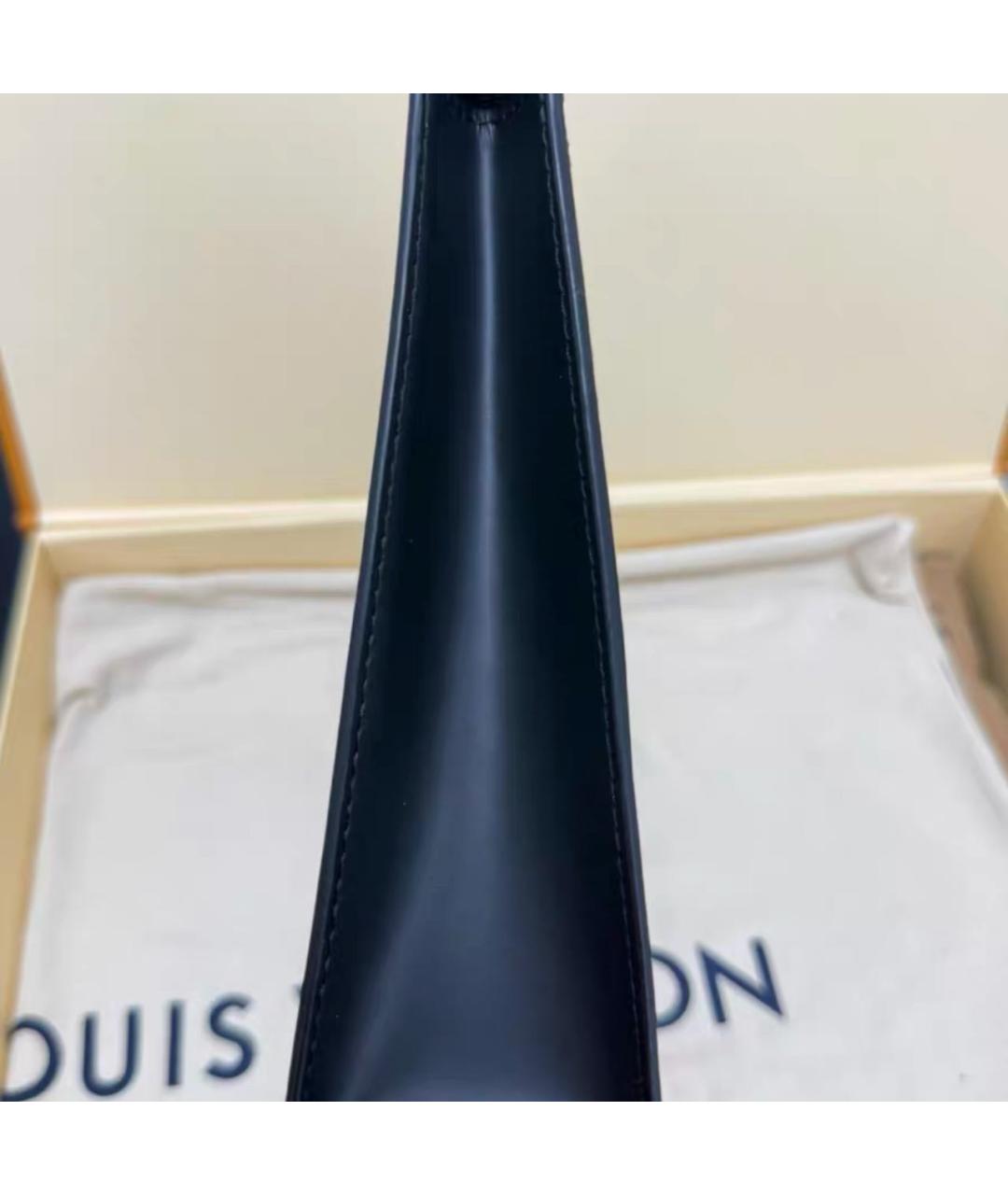 LOUIS VUITTON Черная кожаная папка для документов, фото 4