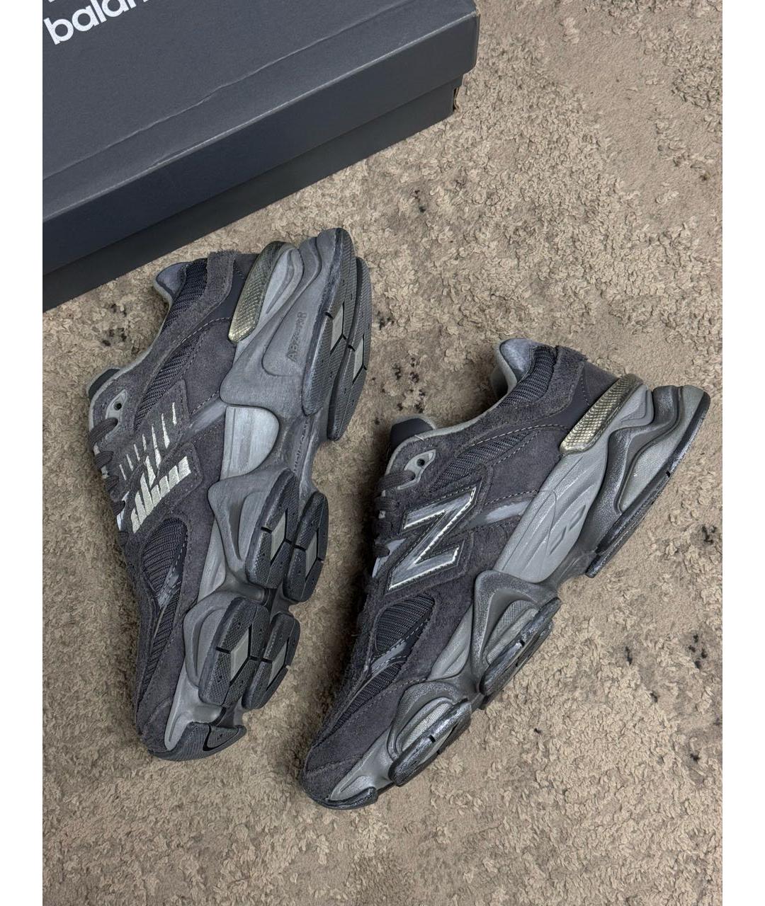 NEW BALANCE Антрацитовые замшевые низкие кроссовки / кеды, фото 5
