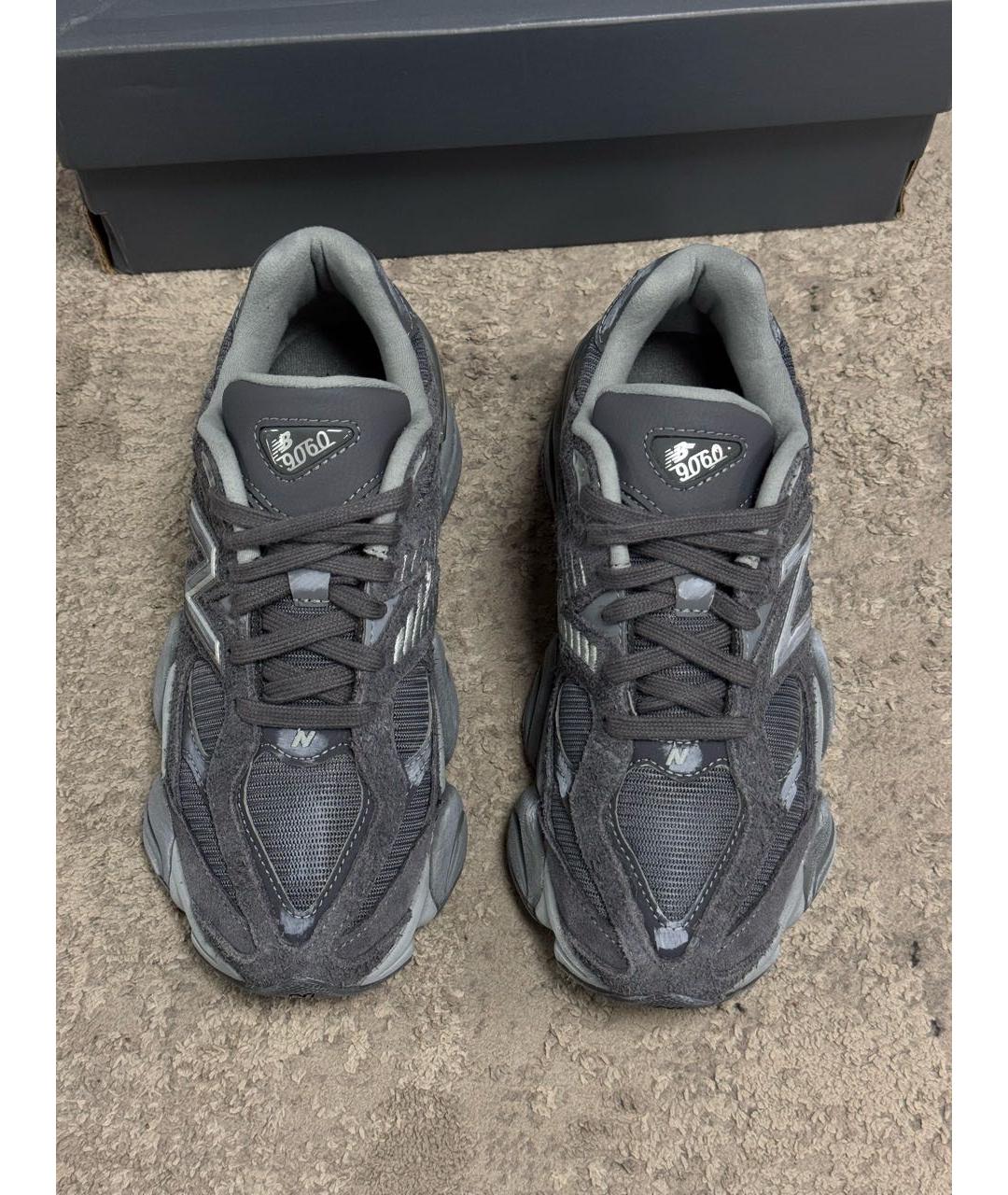 NEW BALANCE Антрацитовые замшевые низкие кроссовки / кеды, фото 3