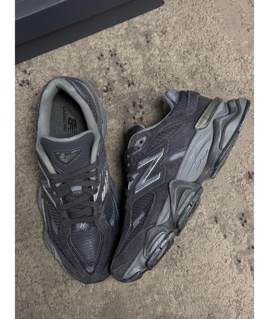 NEW BALANCE Антрацитовые замшевые низкие кроссовки / кеды, фото 4