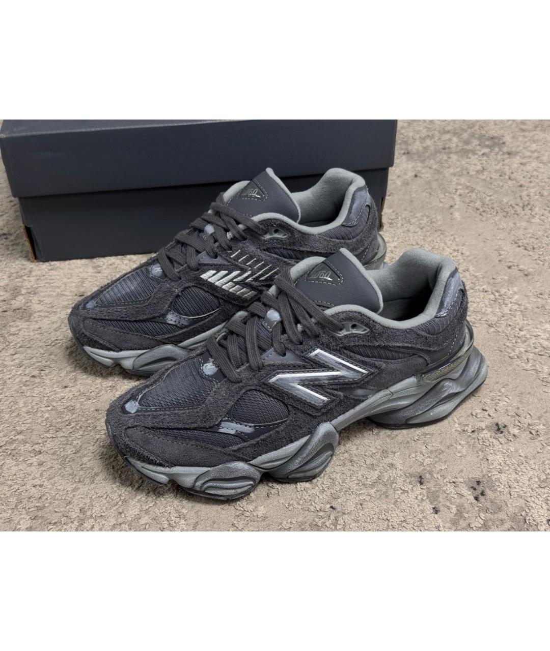NEW BALANCE Антрацитовые замшевые низкие кроссовки / кеды, фото 2