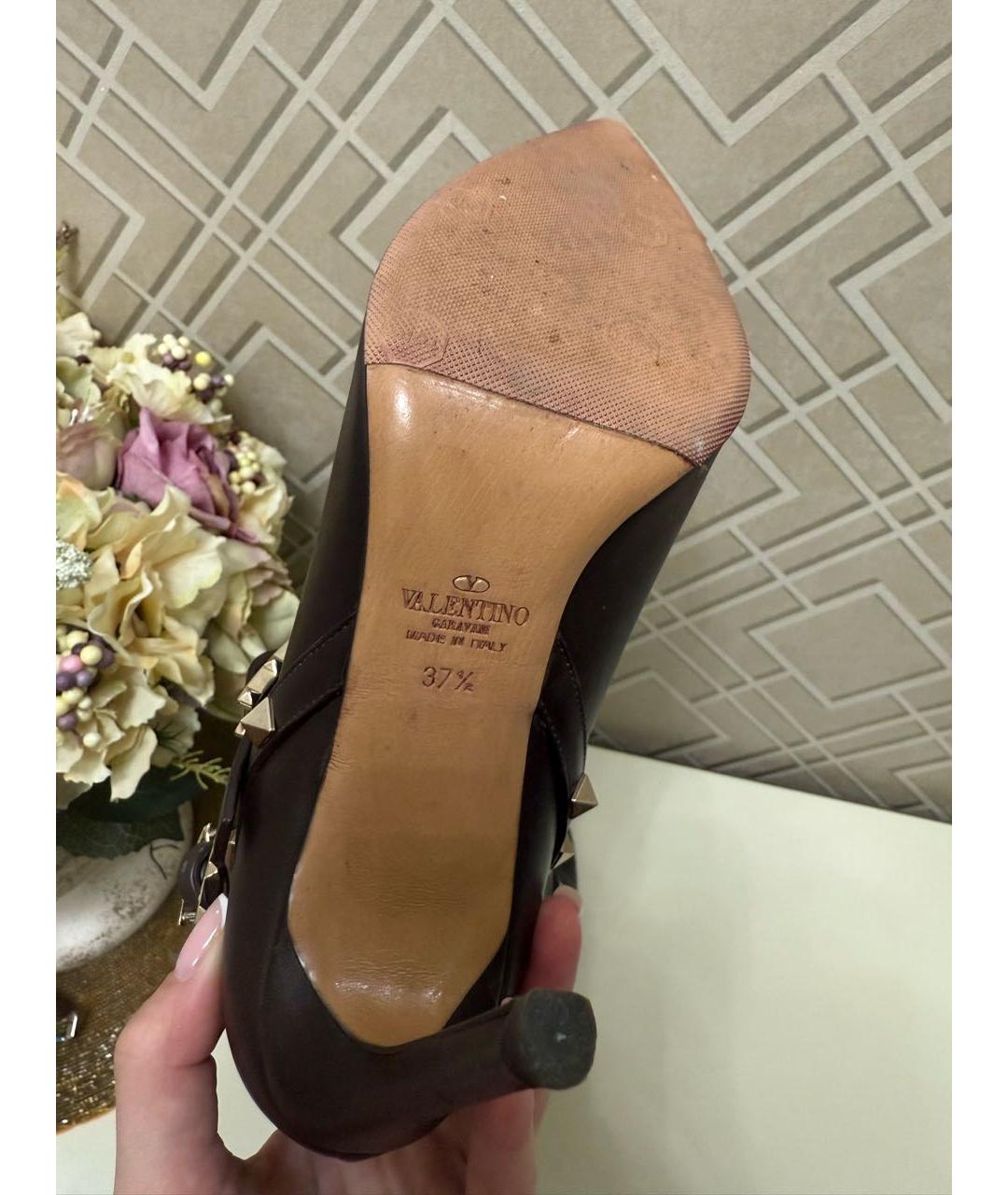 VALENTINO Бордовые кожаные ботильоны, фото 7
