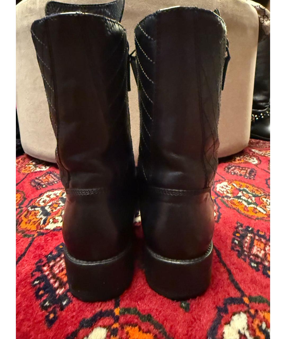 CHANEL Черные кожаные ботинки, фото 4