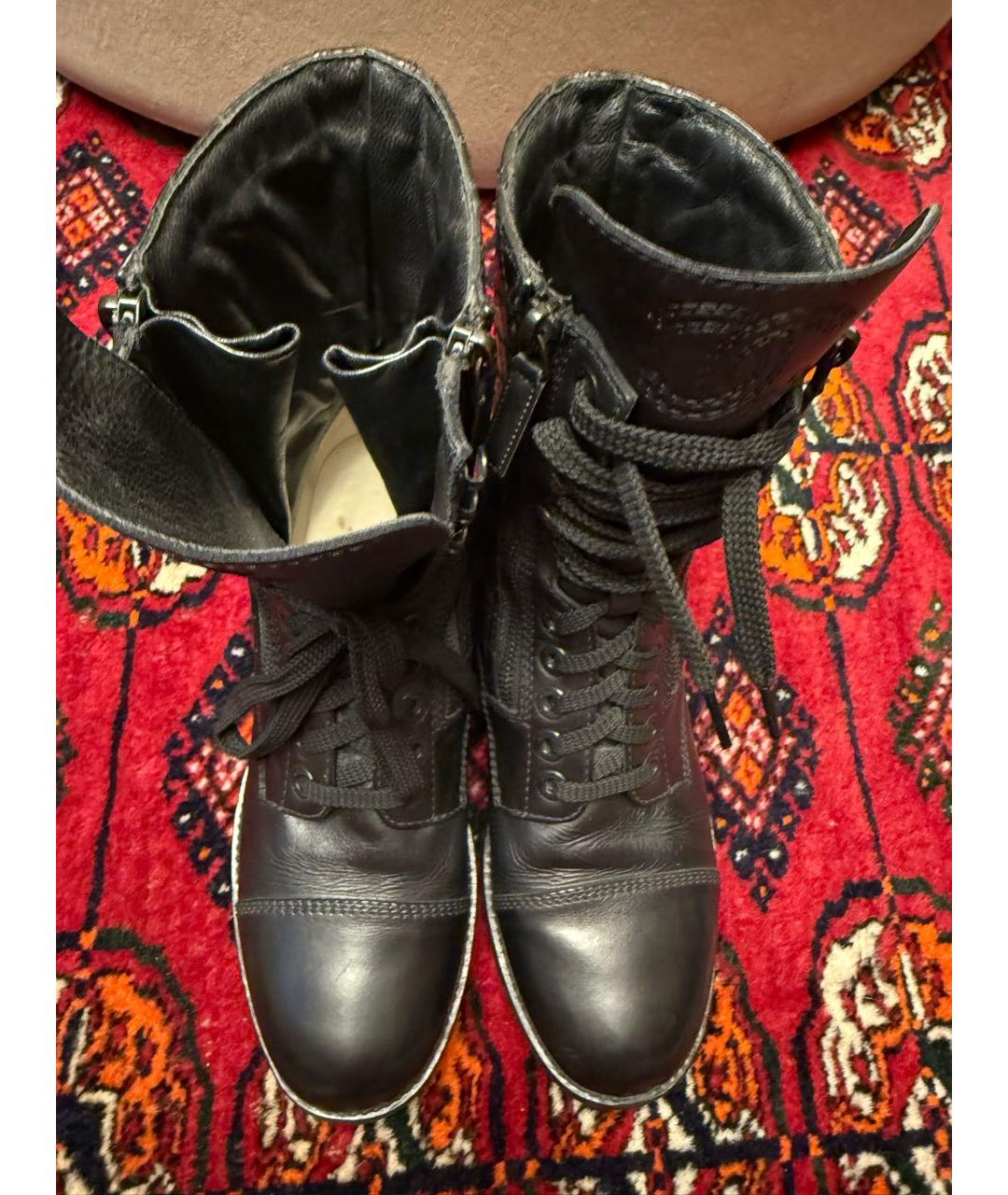 CHANEL Черные кожаные ботинки, фото 3