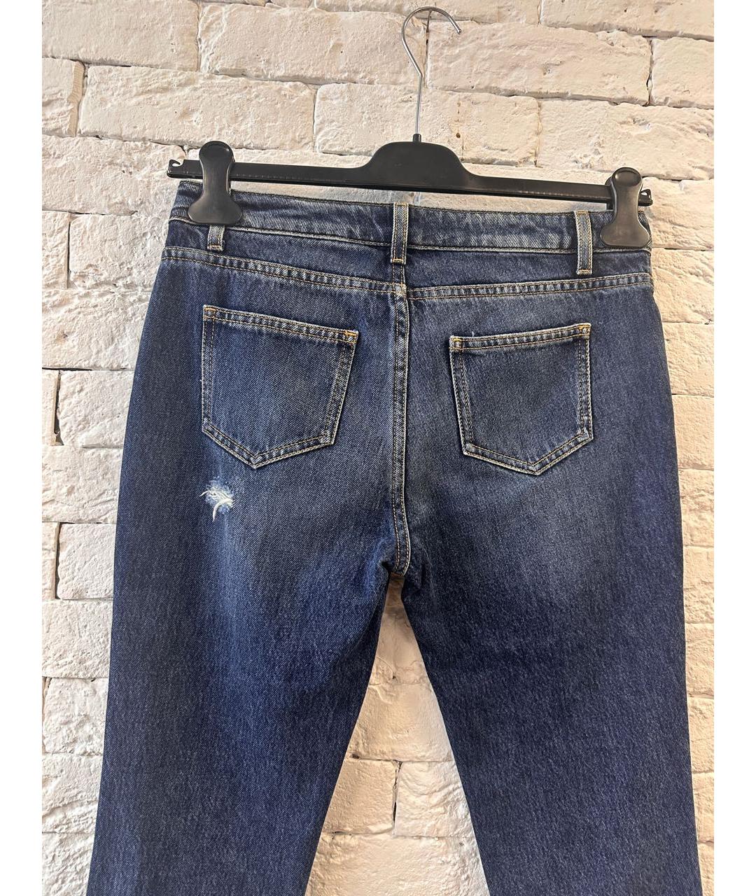 ERMANNO SCERVINO Темно-синие хлопковые прямые джинсы, фото 8