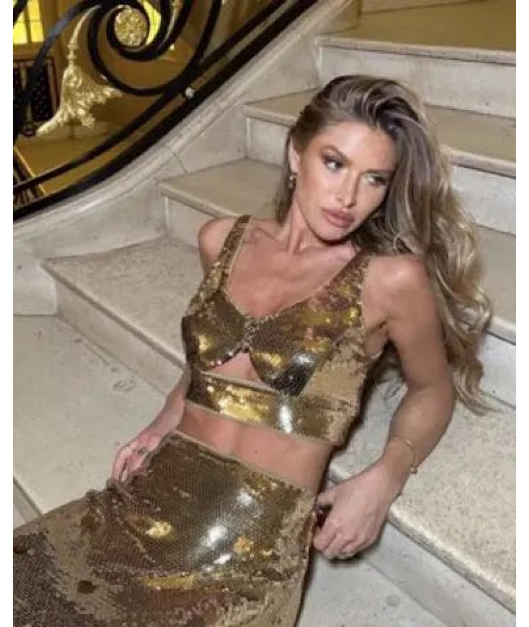 PACO RABANNE Золотой полиэстеровый корсет, фото 7