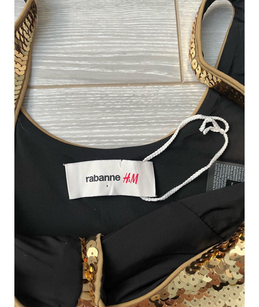 PACO RABANNE Золотой полиэстеровый корсет, фото 5