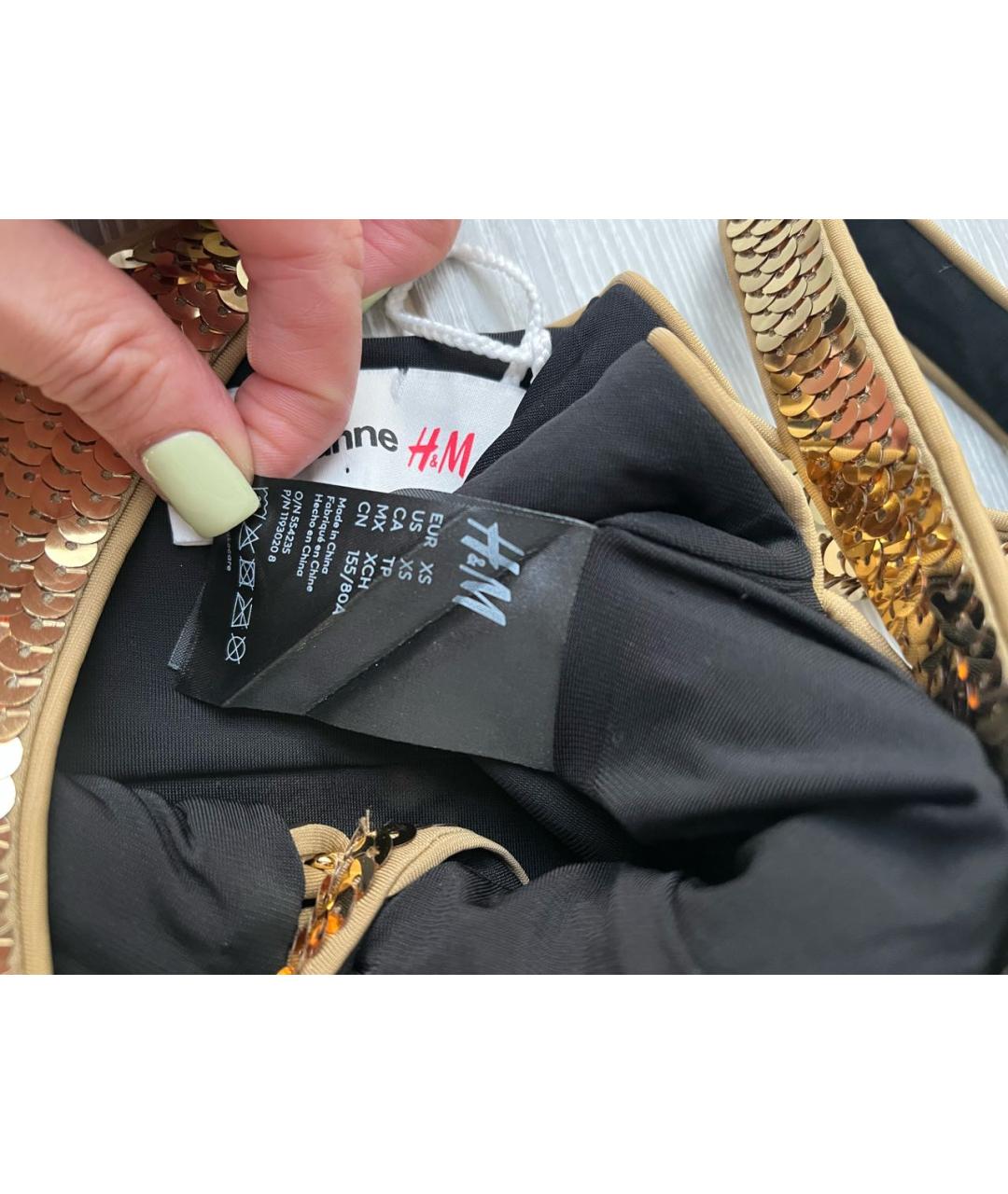 PACO RABANNE Золотой полиэстеровый корсет, фото 6