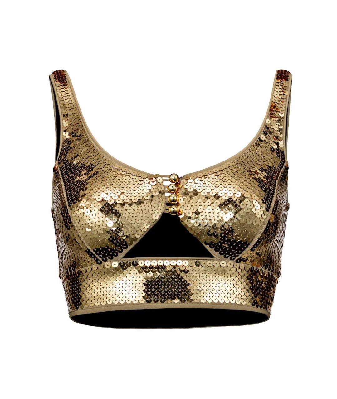 PACO RABANNE Золотой полиэстеровый корсет, фото 2
