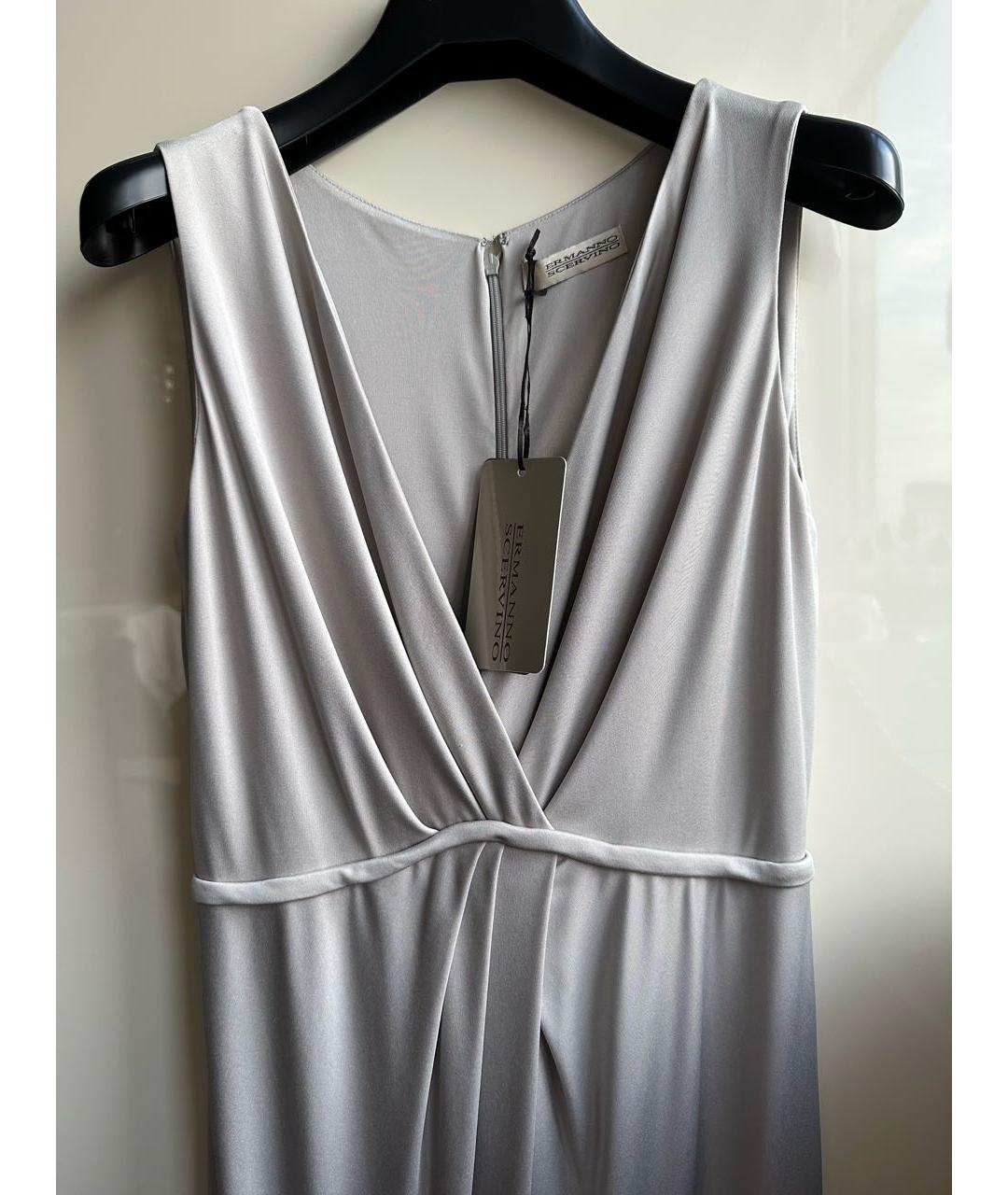 ERMANNO SCERVINO Серое вискозное коктейльное платье, фото 4