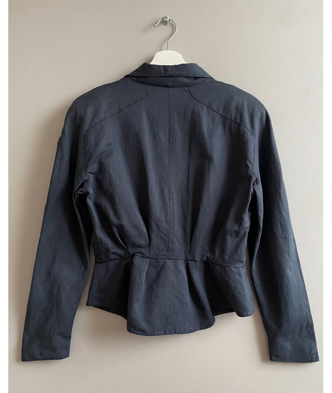 THIERRY MUGLER VINTAGE Темно-синий хлопковый жакет/пиджак, фото 2