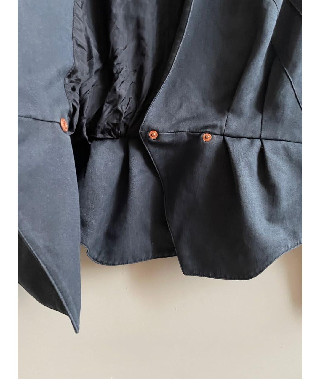 THIERRY MUGLER VINTAGE Темно-синий хлопковый жакет/пиджак, фото 3