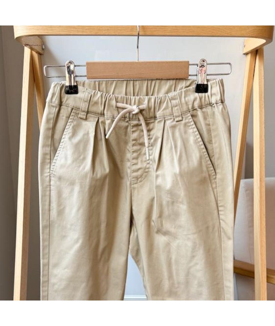 MSGM KIDS Бежевые хлопковые брюки и шорты, фото 3