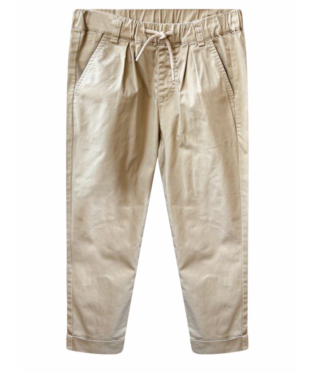 MSGM KIDS Бежевые хлопковые брюки и шорты, фото 1