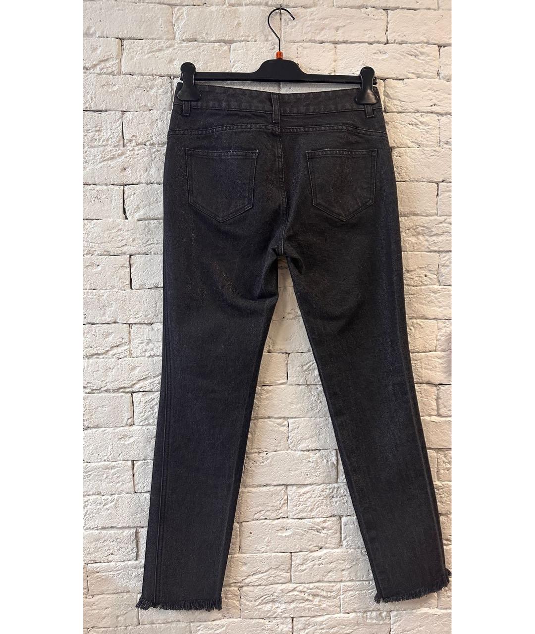 ERMANNO SCERVINO Черные хлопковые прямые джинсы, фото 2