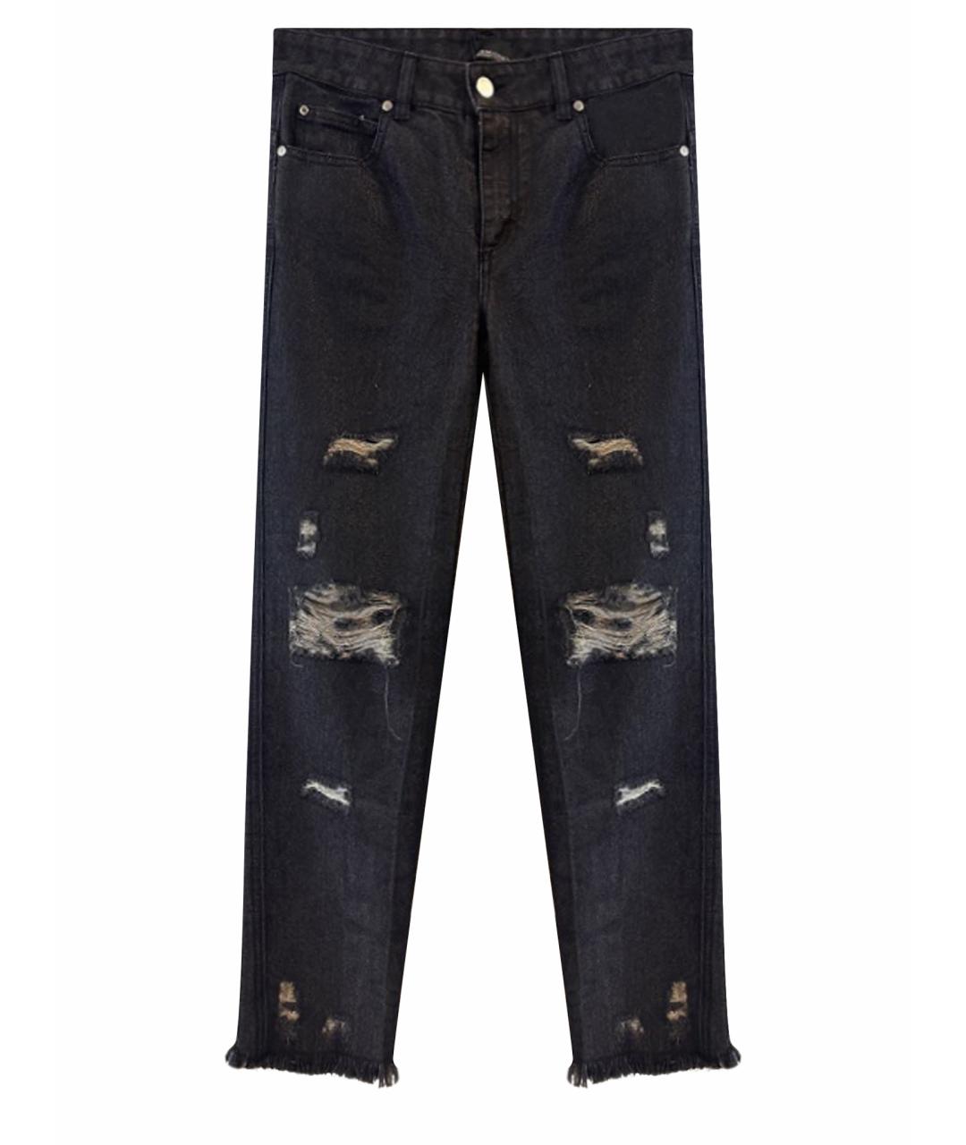 ERMANNO SCERVINO Черные хлопковые прямые джинсы, фото 1