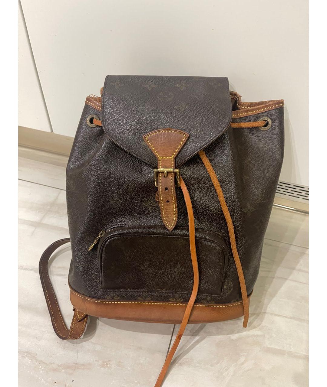 LOUIS VUITTON Коричневый кожаный рюкзак, фото 9