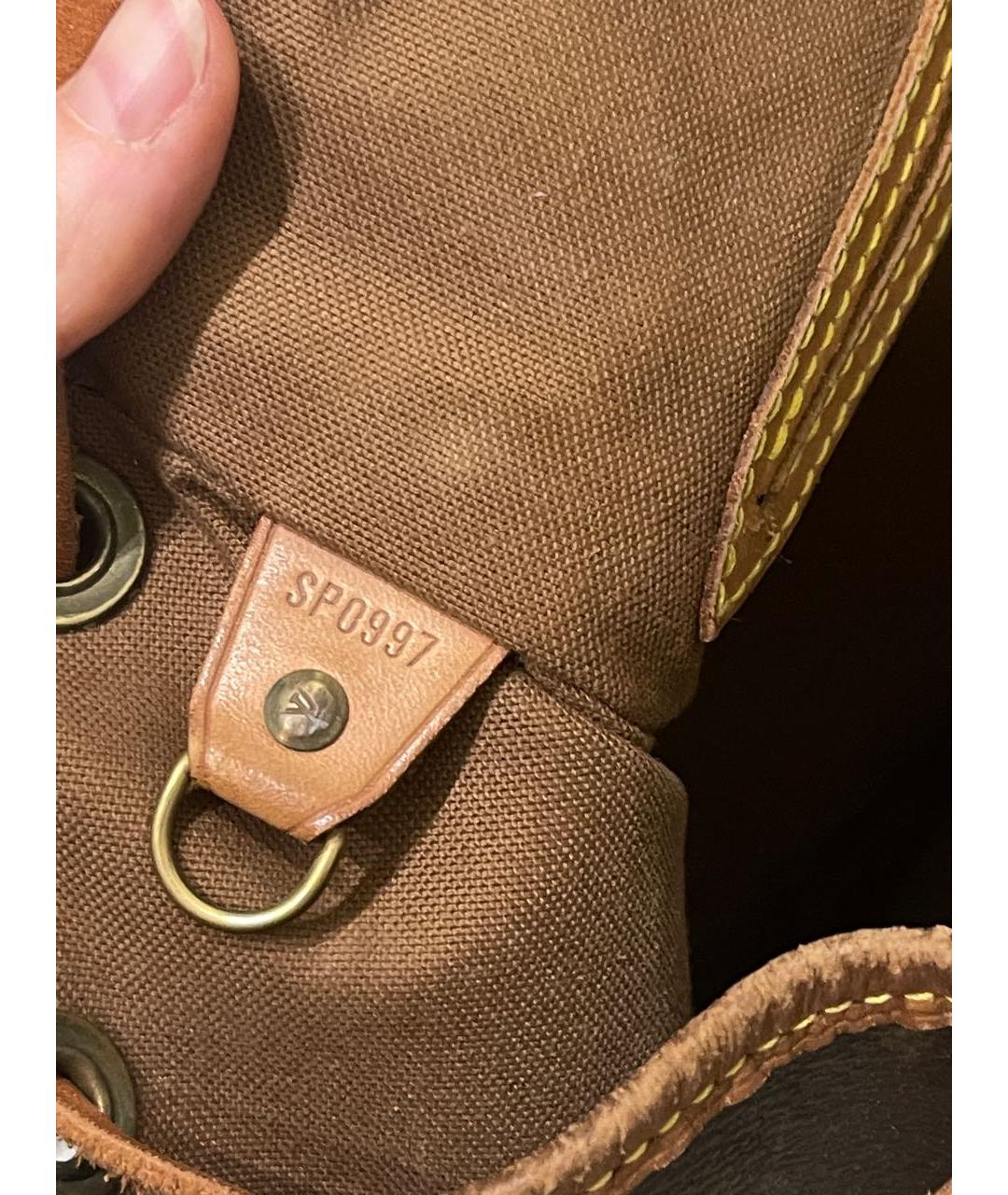 LOUIS VUITTON Коричневый кожаный рюкзак, фото 5
